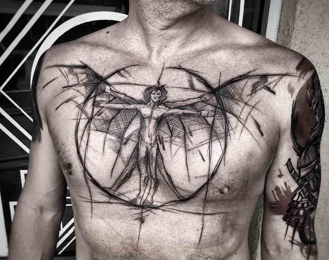 Chest Tattoo Angel Man Tattoos Tatuajes En La Espalda Tatuajes intended for measurements 1080 X 854