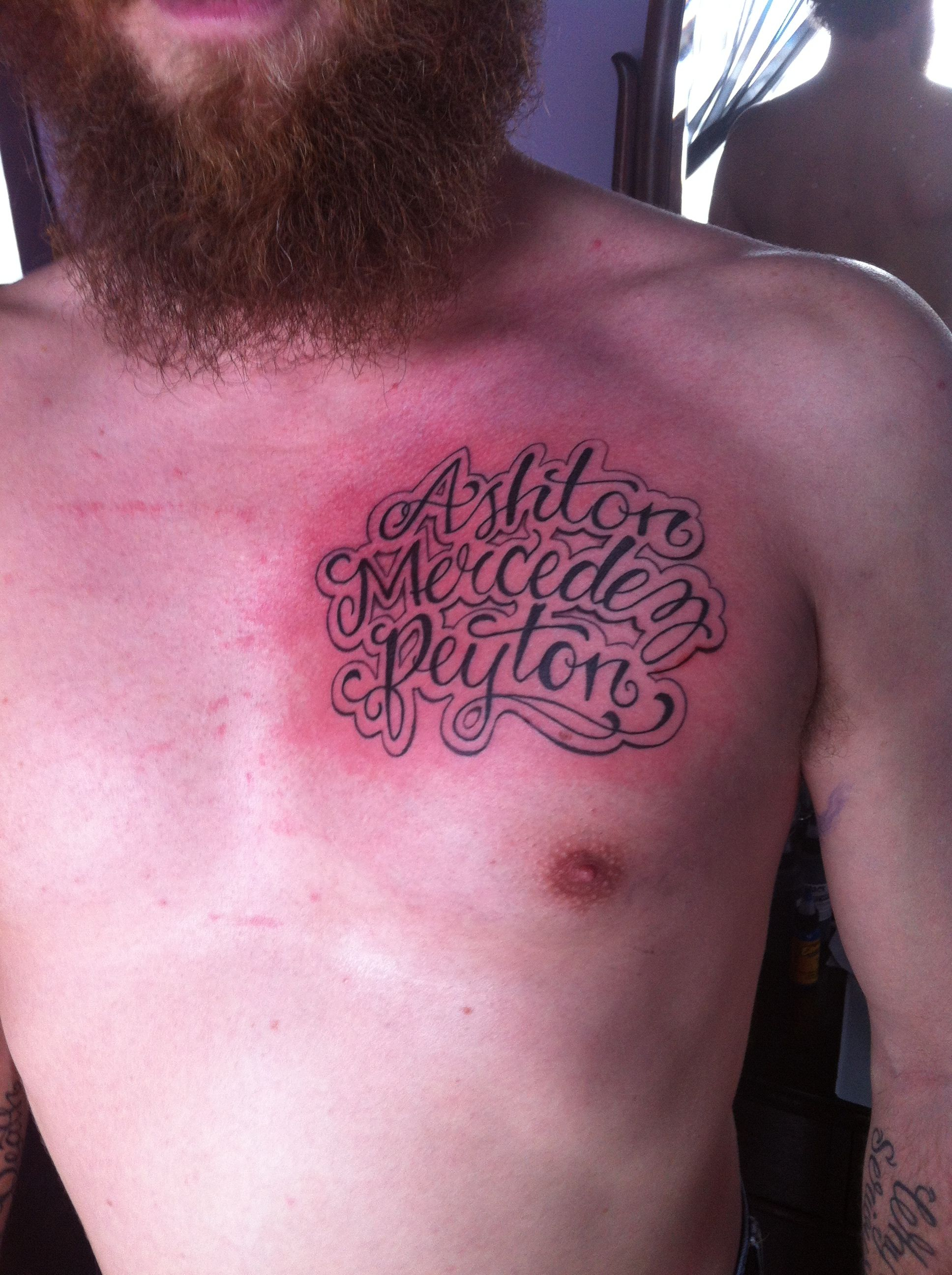 Chest Tattoo Of Kids Names Placement Of Tattoo Tattoos For Him for size 1936 X 2592
