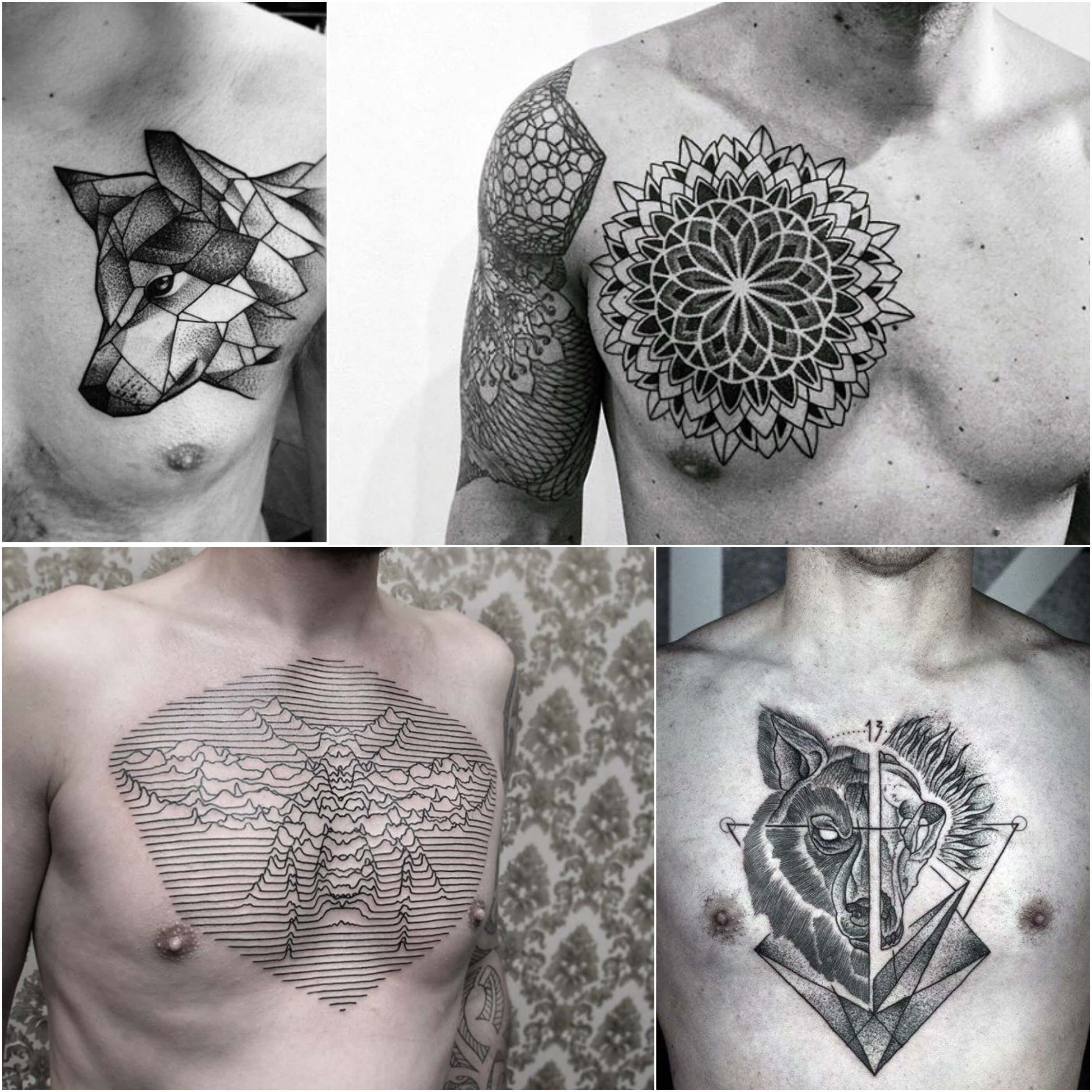Chest Tattoos For Men Geometric Chest Tattoo Black And Grey with size 2800 X 2800
