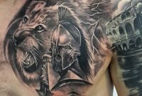 Chesttattoo Lion Spartan Warrior Liontattoo Warriortattoo in sizing 1080 X 1080