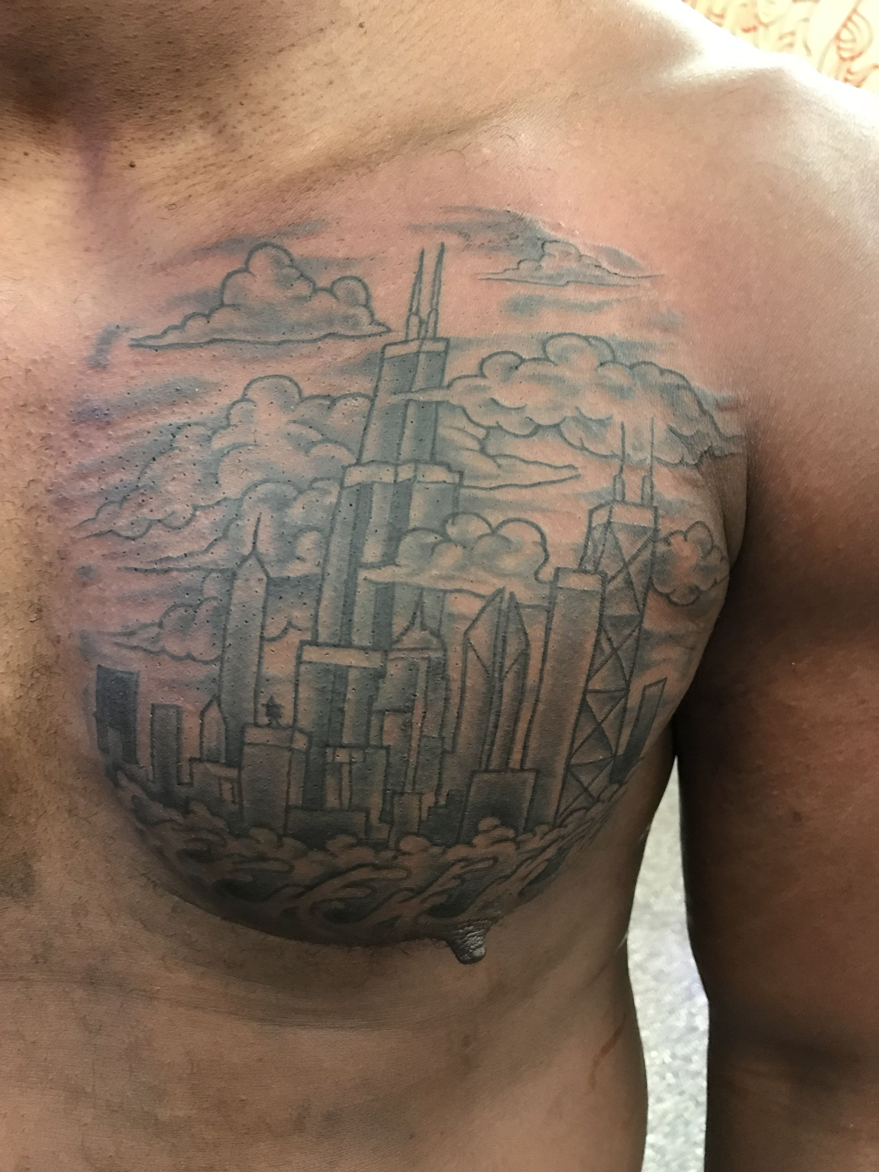 Chicago Skyline Chest Tattoo Coverup Chicago Chest Tattoo intended for measurements 3024 X 4032