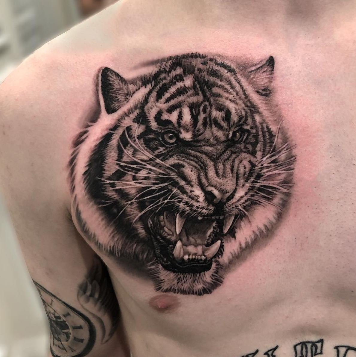 Chronic Ink Tattoos On Twitter Tiger Chest Piece Martin throughout proportions 1190 X 1192