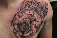 Clock Rose Time Chest Tattoo Chest Tattoo Rose Chest Tattoo regarding dimensions 2639 X 2639