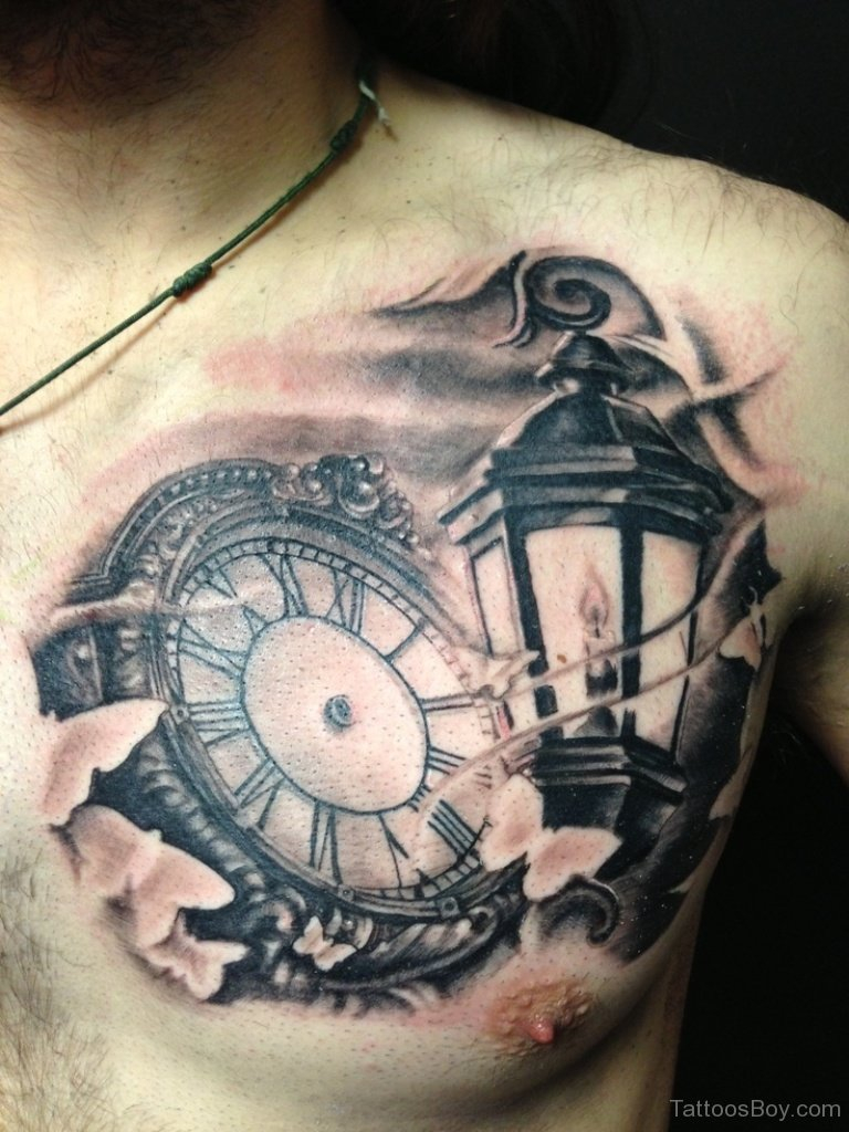 Clock Tattoo Design On Chest Tattoo Designs Tattoo Pictures inside proportions 768 X 1024