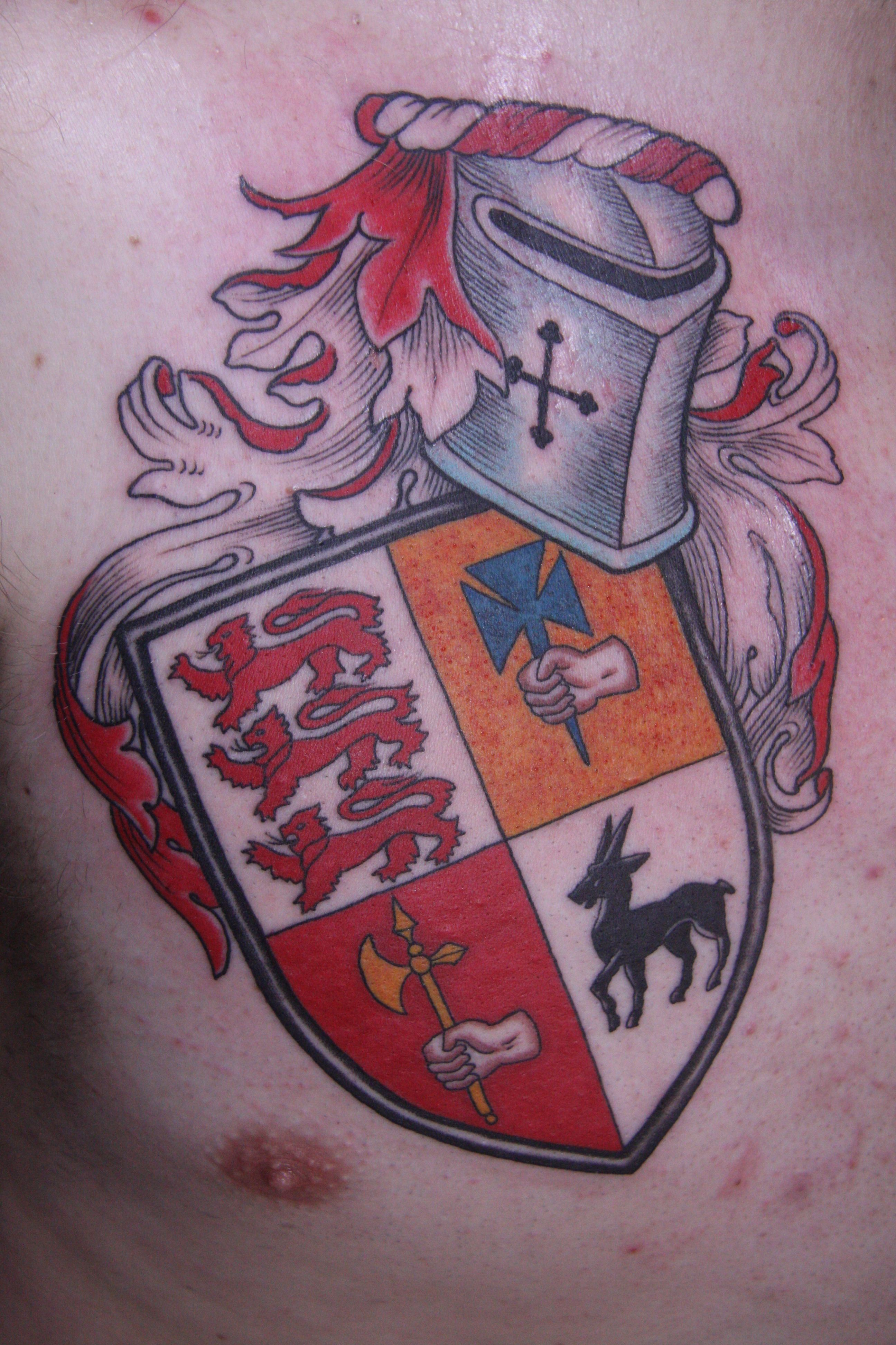 Coat Of Arms Chest Tattoo Family Crest Chest Tattoo Shield Tattoos inside sizing 2592 X 3888