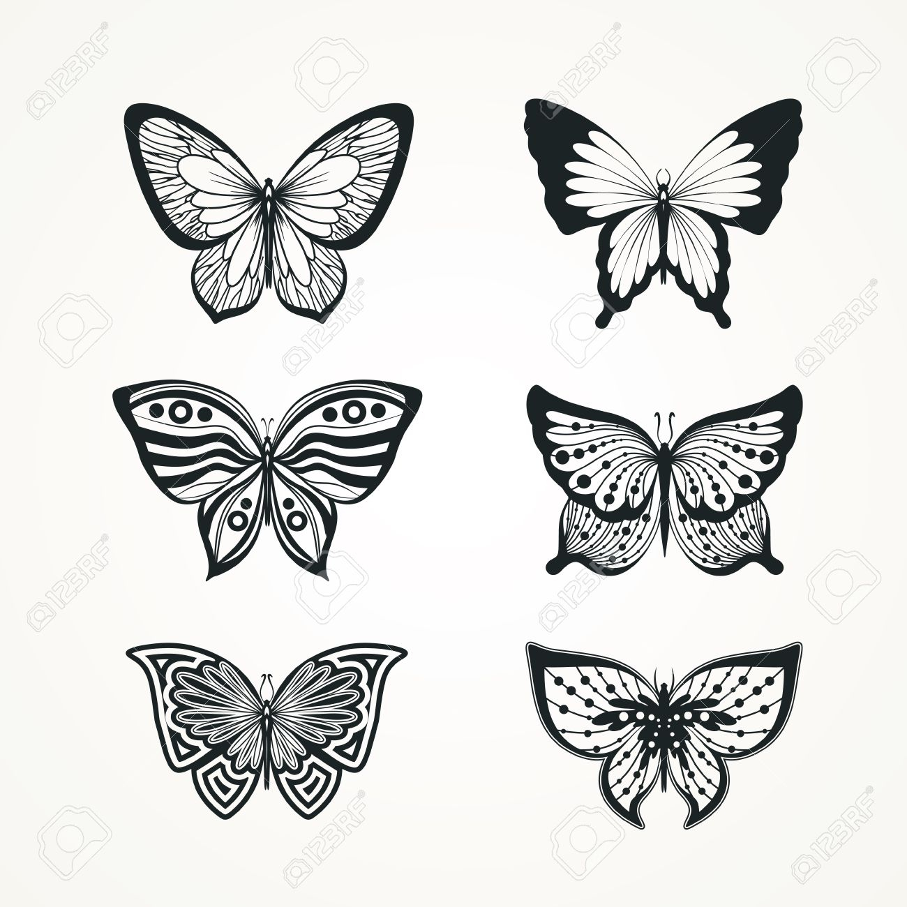 Collection Of Stylized Butterfly Tattoo Royalty Free Cliparts inside dimensions 1300 X 1300