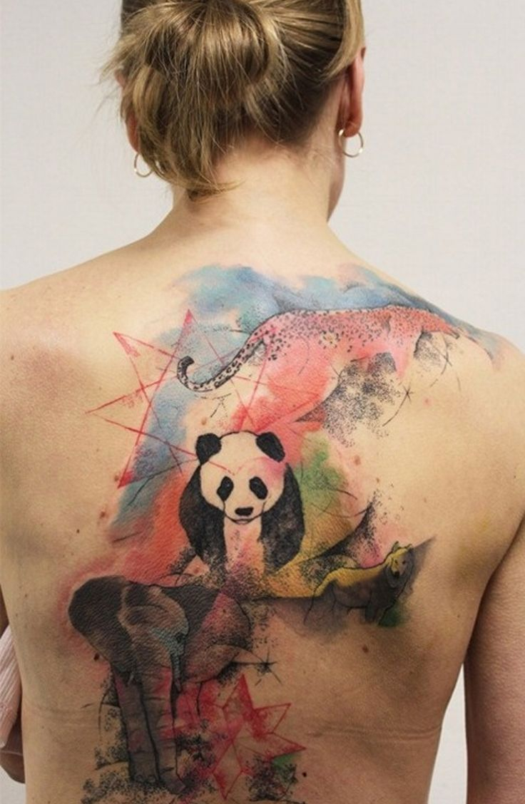 Color Panda Tattoos Tobiastattoo Panda Tattoo Like Tattoos for size 736 X 1128