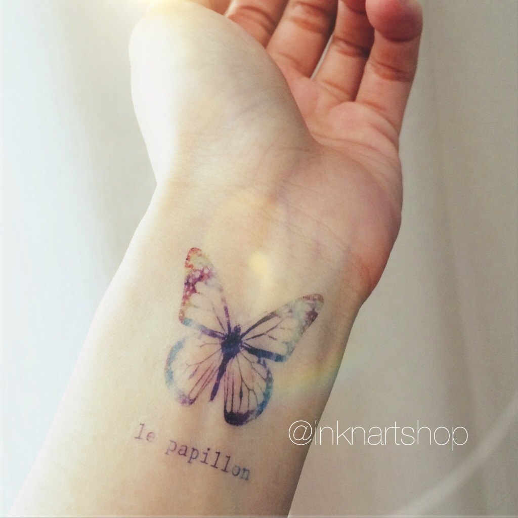 Colored Galaxy Butterfly Tattoo Inknart Temporary Tattoo Wrist intended for measurements 1024 X 1024