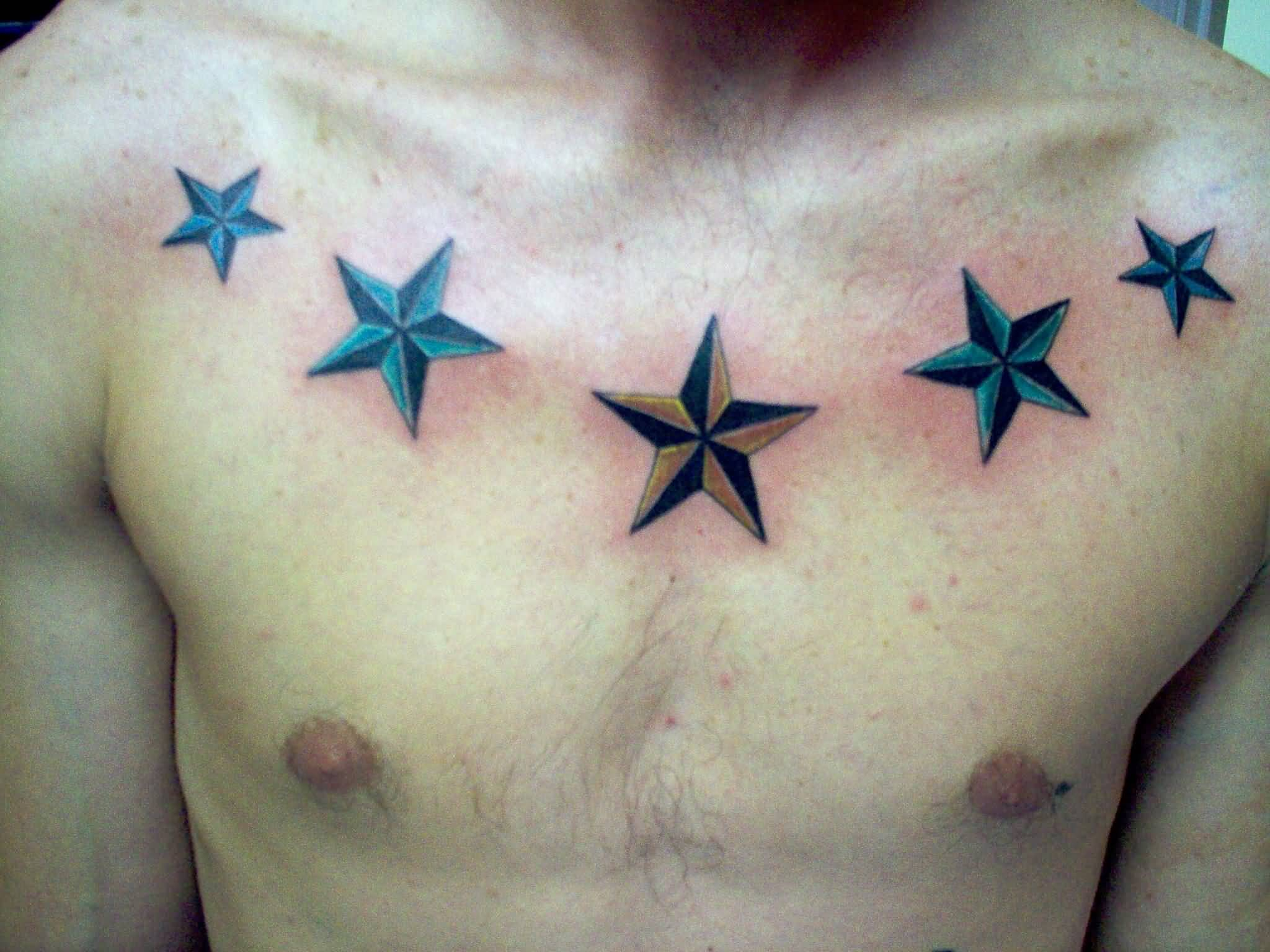 Colored Star Tattoos On Man Chest intended for size 2048 X 1536
