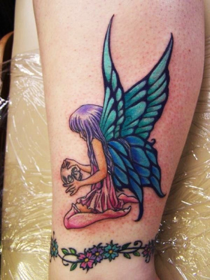 Colorful Butterfly Angel Tattoo On Inner Wrist regarding dimensions 830 X 1...