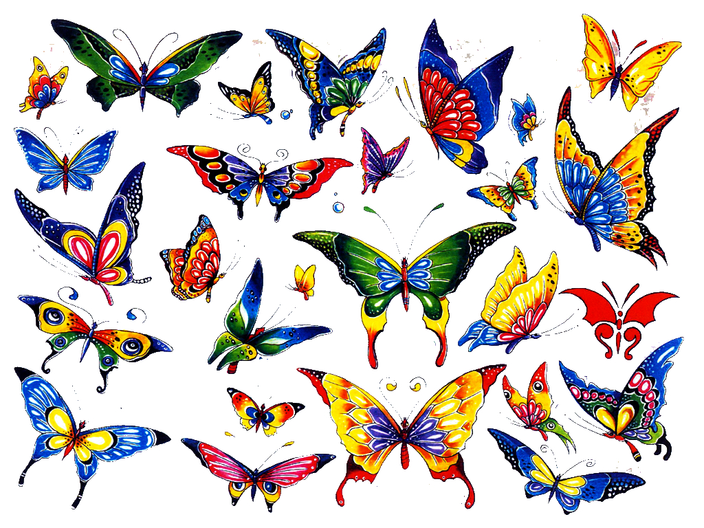 Colorful Butterfly Tattoo Designs Tattooshunt in dimensions 1024 X 768