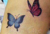 Colorful Two Flying Butterflies Tattoo Design Johnny Gage in proportions 1024 X 920