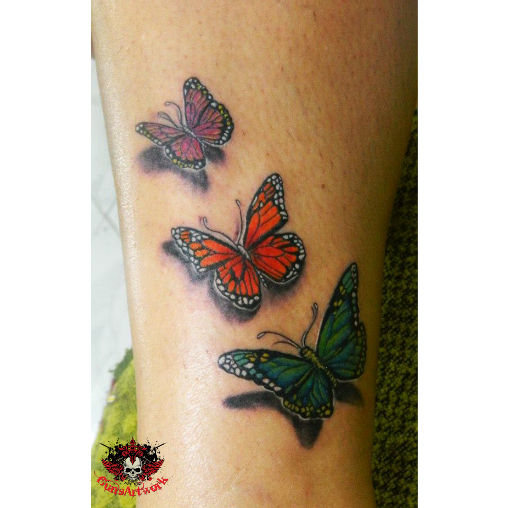 Colourful Butterflies Tattoo Girly Tattoos Colorful Butterfly regarding measurements 1001 X 1001