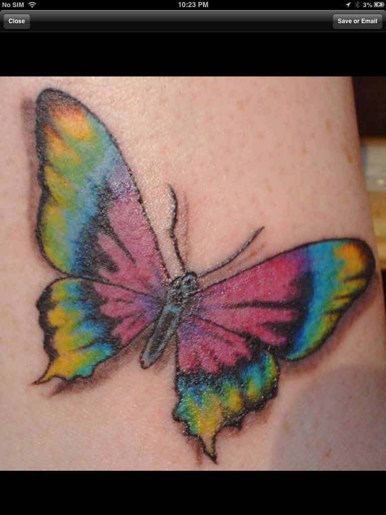 Colourful Butterfly Tattoo Tattoos Butterfly Tattoo Designs in proportions 768 X 1024