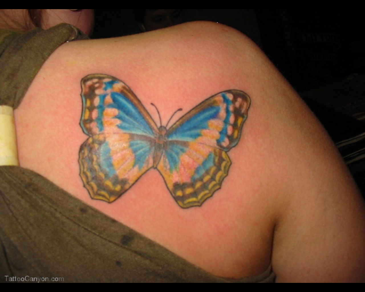 Cool Big Butterfly Tattoo On Back Shoulder Tattooshunt Large for dimensions 1280 X 1024