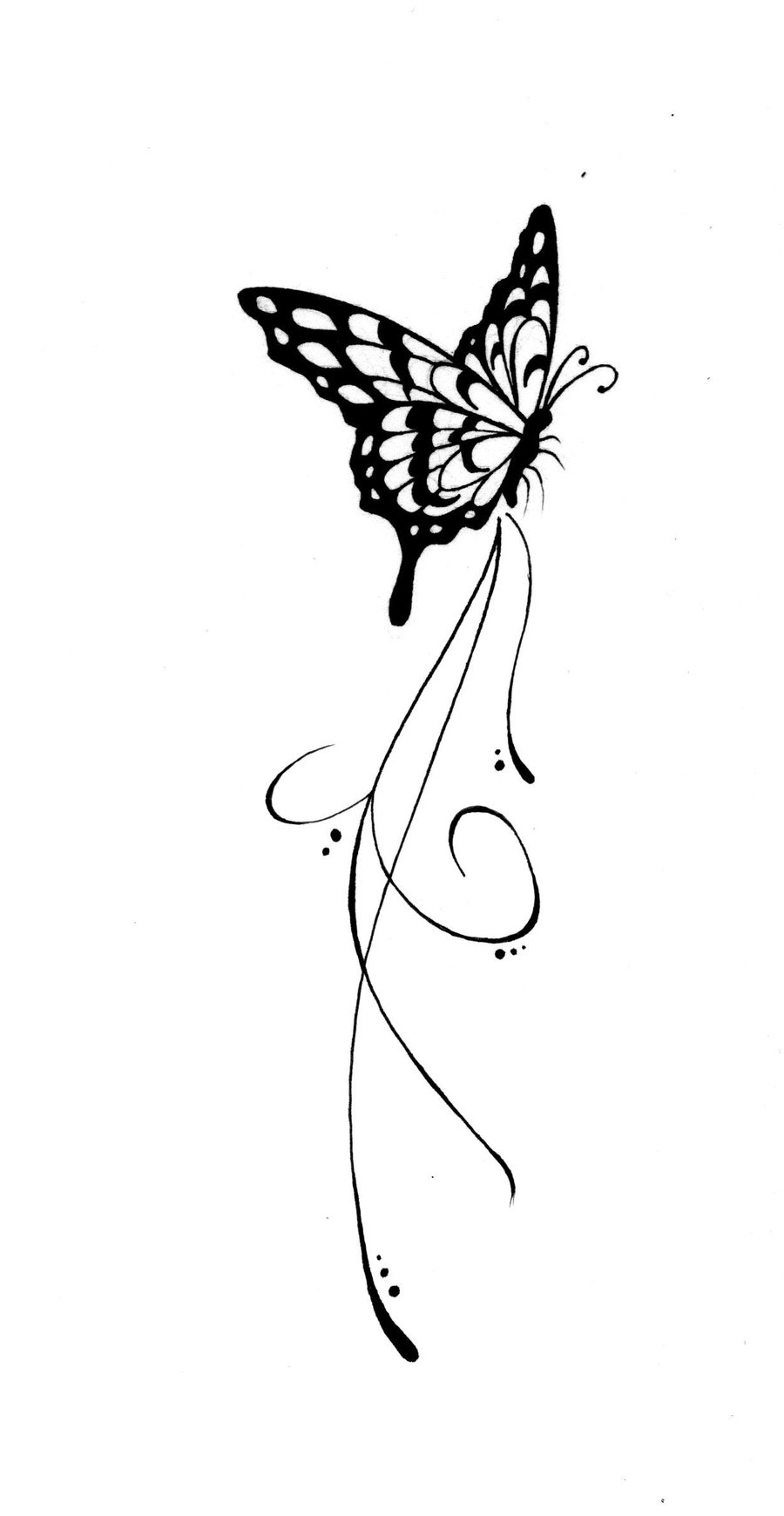 Cool Black And White Butterfly Tattoo Design inside sizing 900 X 1740