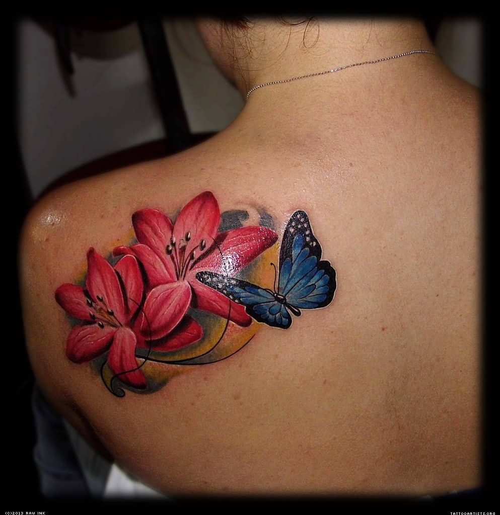 Cool Lotus Flower And Butterfly Tattoo Ideas Lilien Tattoo for size 993 X 1024
