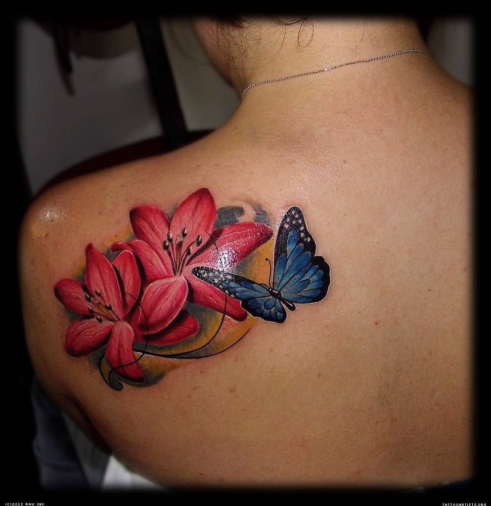 Cool Lotus Flower And Butterfly Tattoo within proportions 993 X 1024