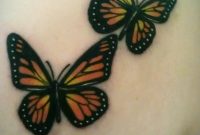 Cool Two Monarch Butterflies Tattoo On Right Back Shoulder Tattoos throughout sizing 736 X 1230