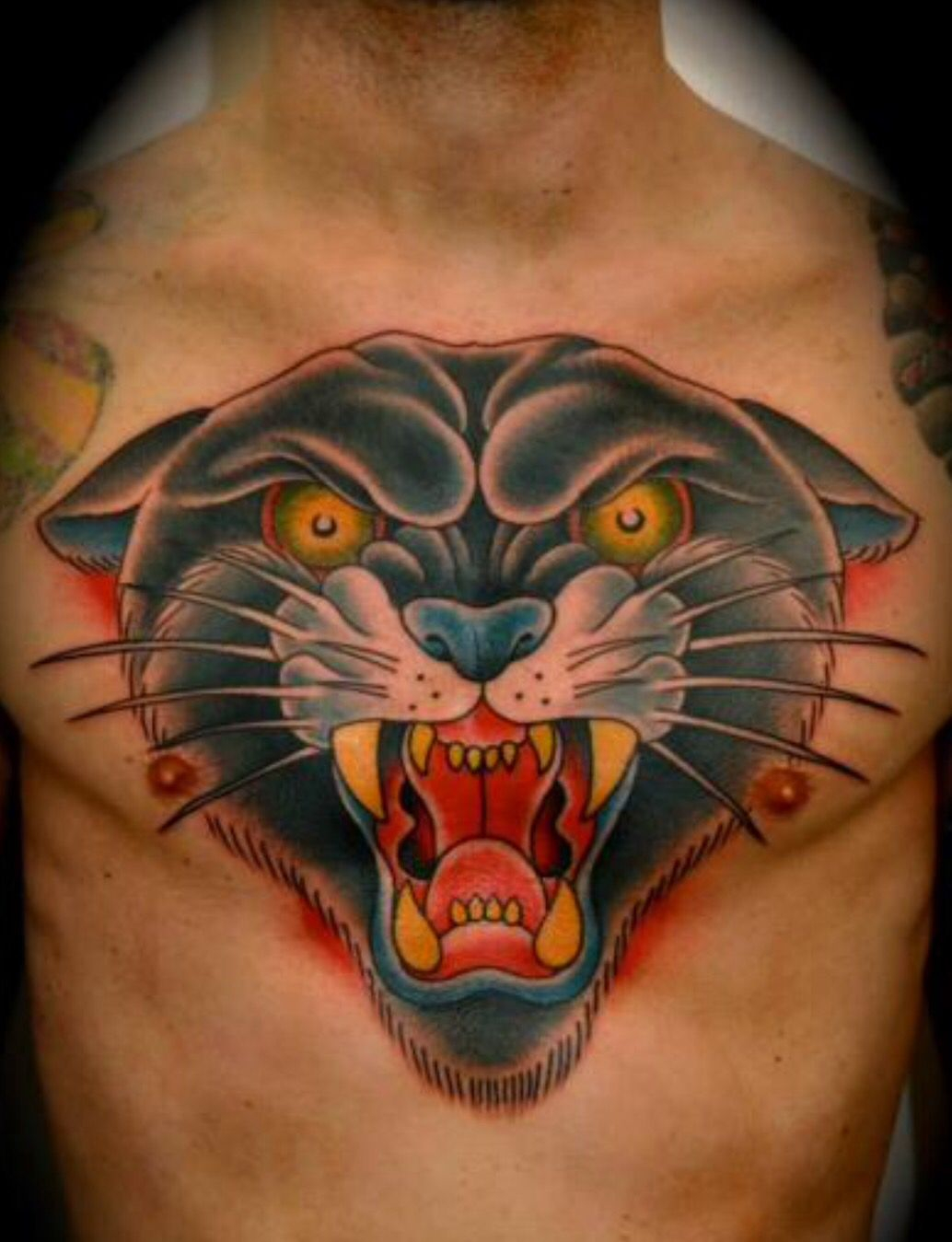 Cougar Tattoos Traditional Panther Tattoo Jaguar Tattoo Tattoos intended for sizing 1034 X 1349