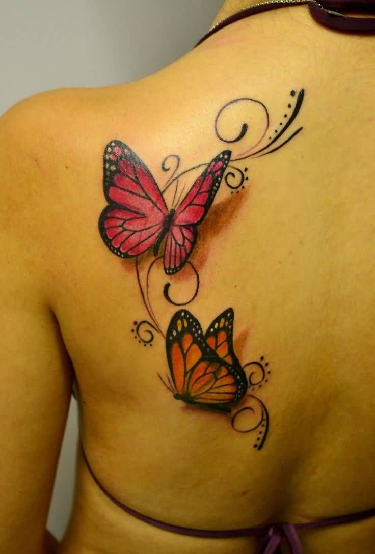 Creative 3d Tattoo Butterfly On Back Beauty Tatoos Tattoos 3d with regard to proportions 736 X 1088