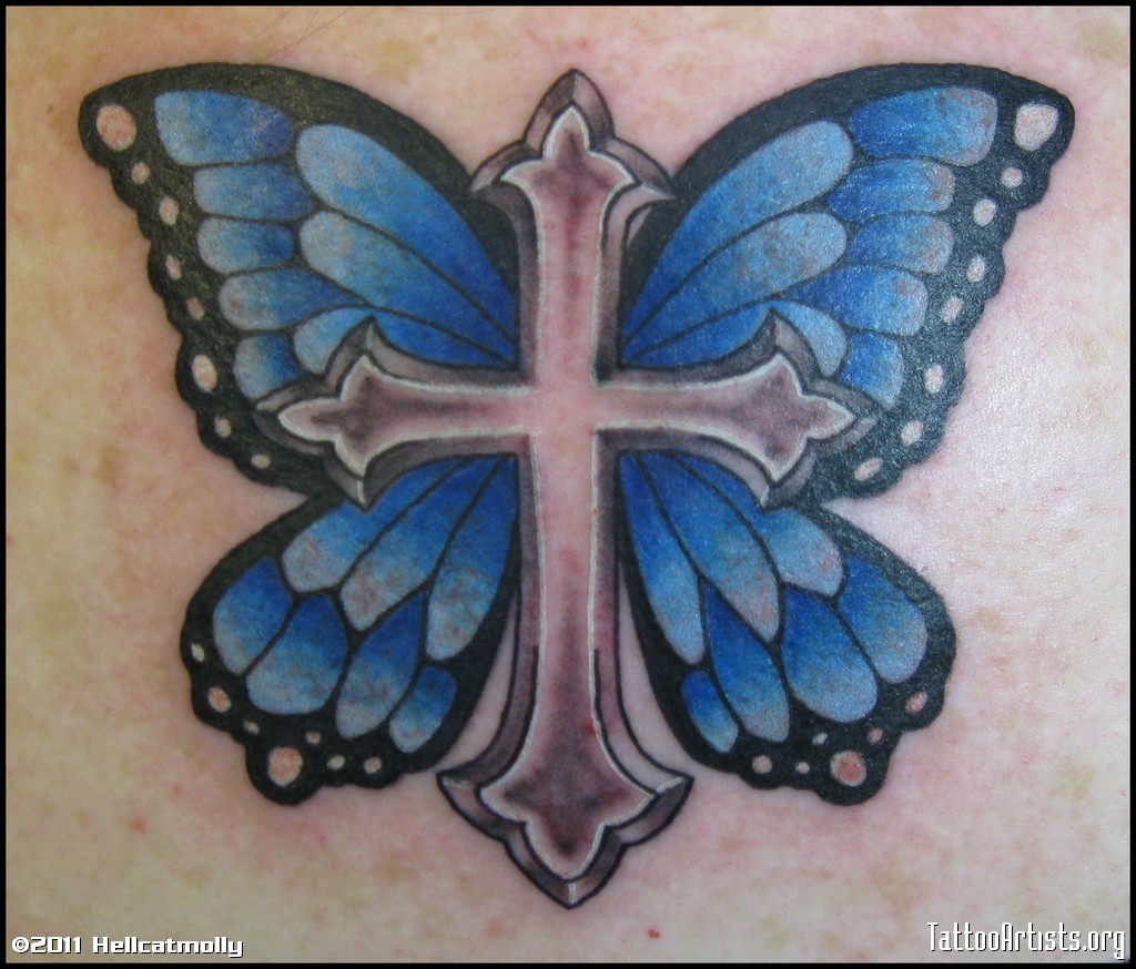 Cross And Butterfly Tattoo Tattoo Collection in dimensions 1024 X 874