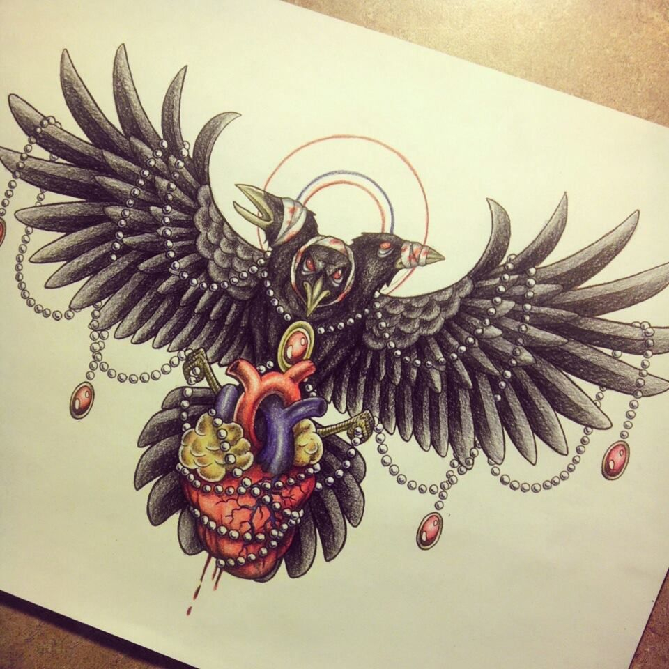 Crow Tattoo Design Myhedhertzdeviantart On Deviantart My with proportions 960 X 960