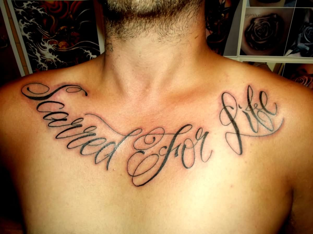 Cursive Script Tattoo On Chest for proportions 1200 X 900