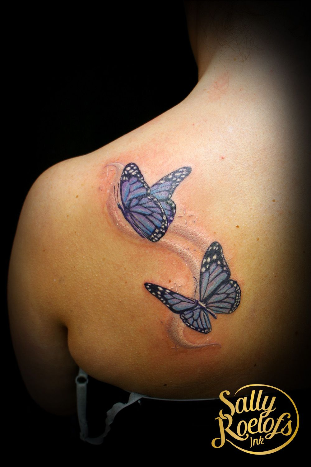 Cute Little Butterflies With Sparkles Tattoo Tattoo Ideas within size 1000 X 1500
