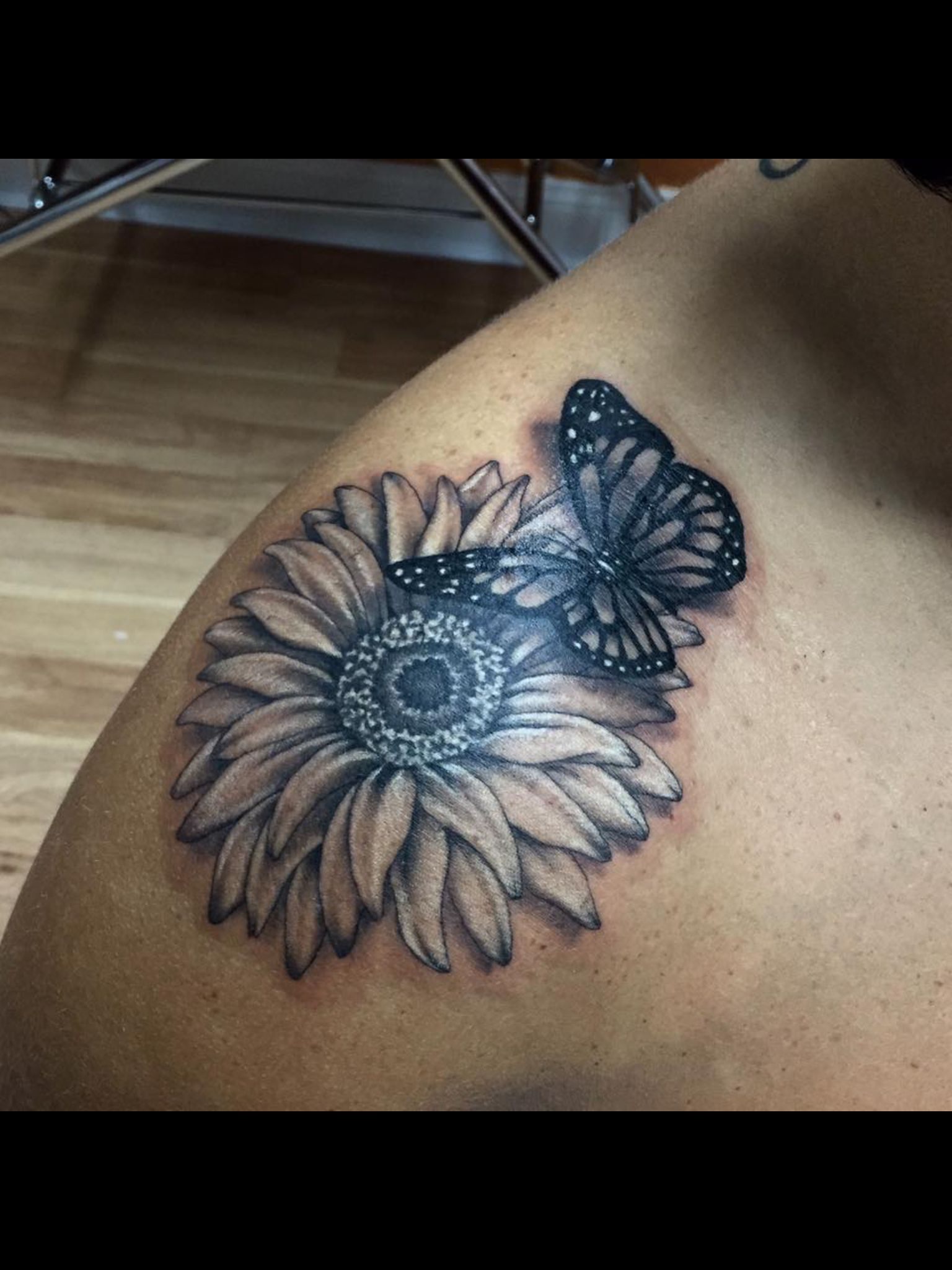 Daisy And Butterfly Tattoo Audrey Mello My Art Butterfly With inside proportions 1536 X 2048