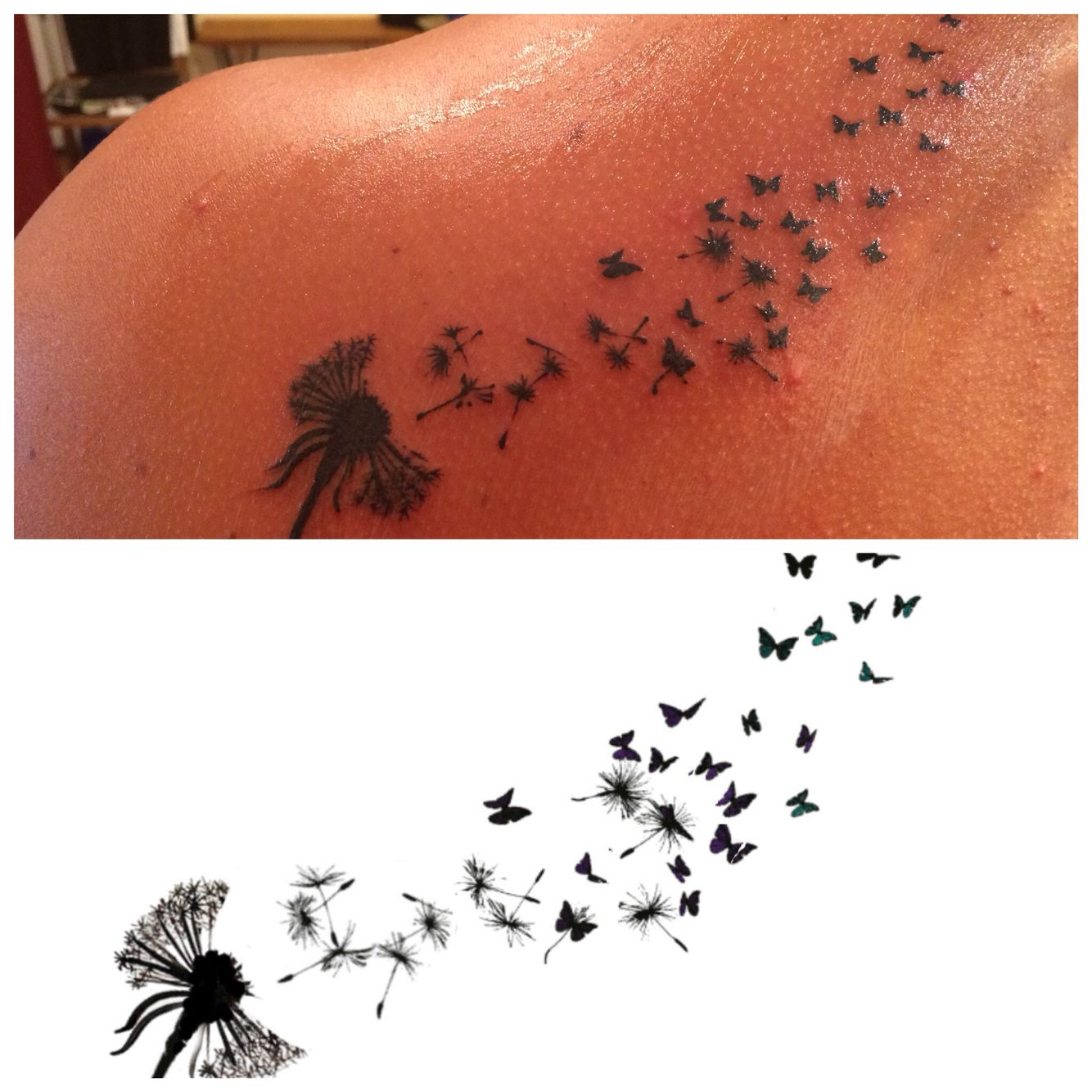 Dandelion Tattoo That Turns Into Butterflies Tattoo Butterfly inside proportions 1334 X 1334