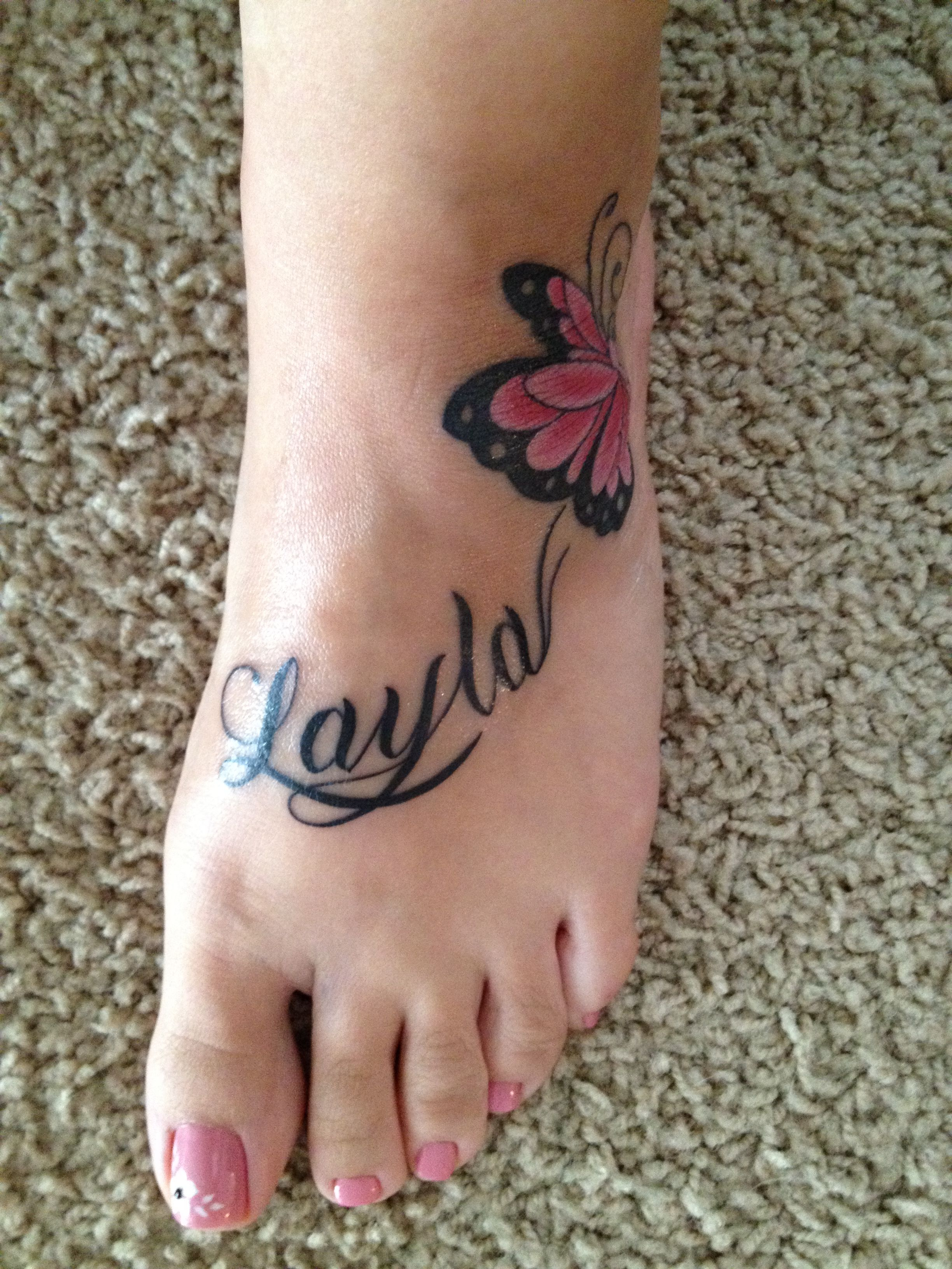 Daughters Name And Butterfly Tattoo Tattoo Butterfly Bob throughout dimensions 2448 X 3264