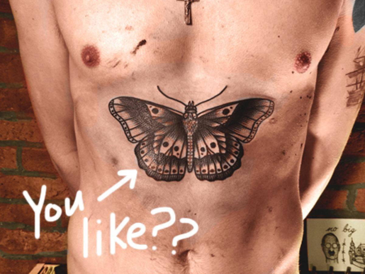Did Harry Styles Ink A Massive Moth Onto His Chest See It Here regarding sizing 1200 X 901