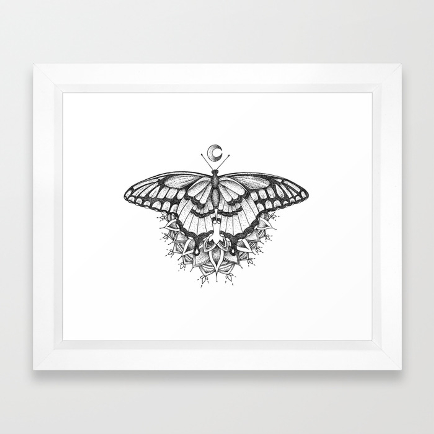 Dot Art Stipplng Butterfly Drawing Gift Sternum Tattoo regarding dimensions 1500 X 1500