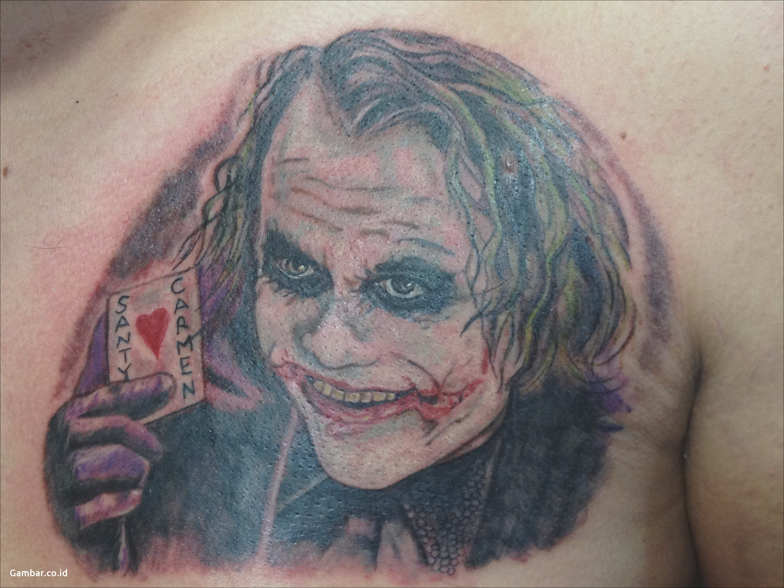 Download Gambar Joker With Card Tattoo Chest S And Sketches Gambar with size 3264 X 2448