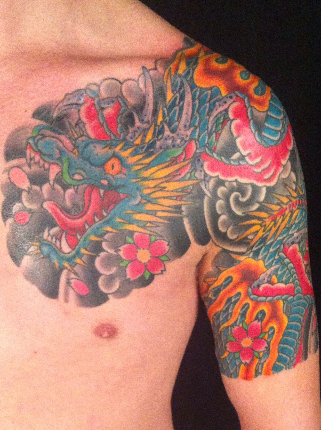 Dragon Chest Panel Sam Yamini Dedication Tattoo Denver intended for proportions 1324 X 1773