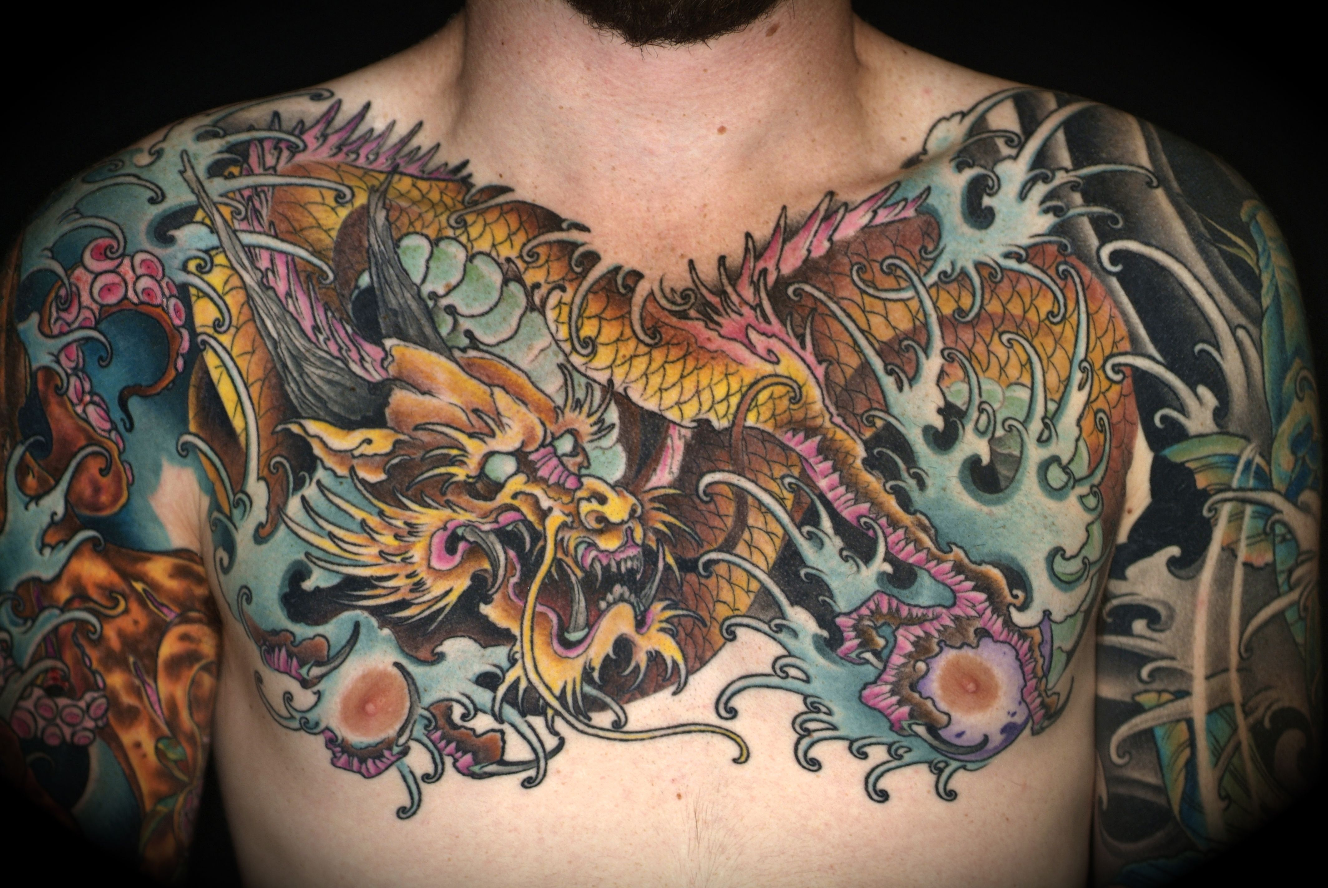 Dragon Chest Piece Ben Chest Tattoo Dragon Head Tattoo Mask Tattoo inside dimensions 4256 X 2848