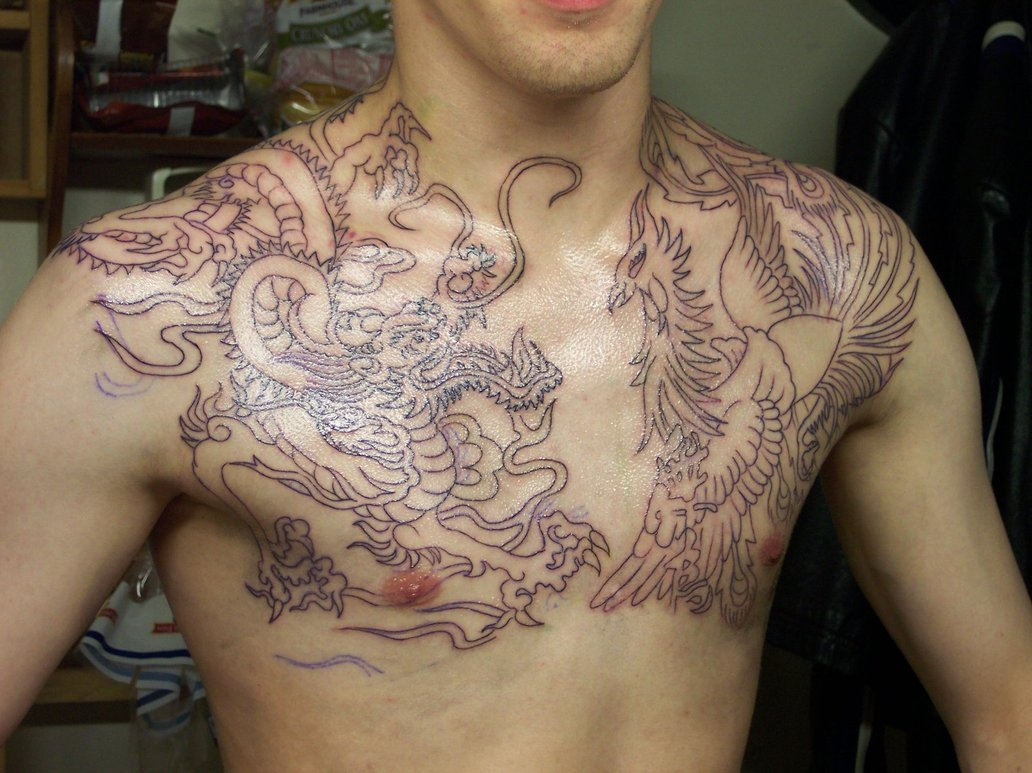 Dragon Chest Tattoo For Men Tattoo Love regarding measurements 1032 X 773