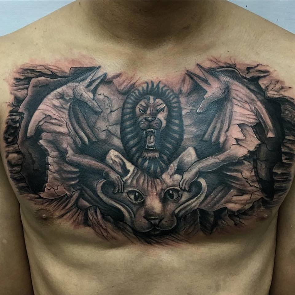Egyptian Tattoo On Man Chest Luis K Osorio with proportions 960 X 960
