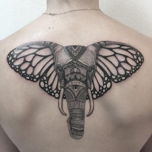 Elephant Tattoo With Butterfly Ears Tattoos On Men Elephant intended for measurements 1080 X 1080