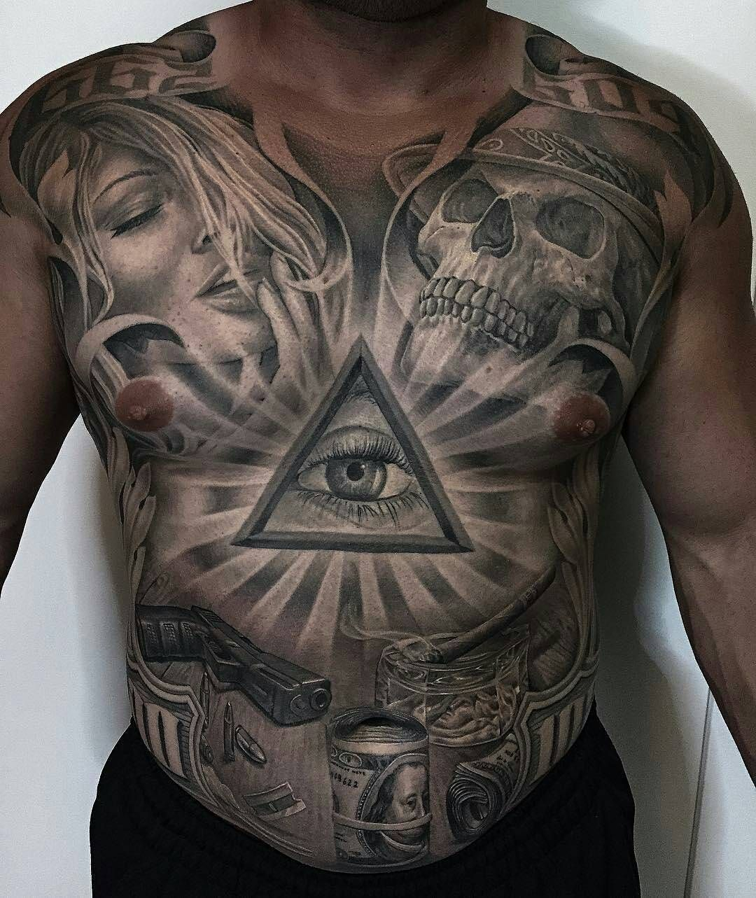 Eye Of Providence Chest Piece Tattoos Henna Tattoos Grey inside proportions 1080 X 1283