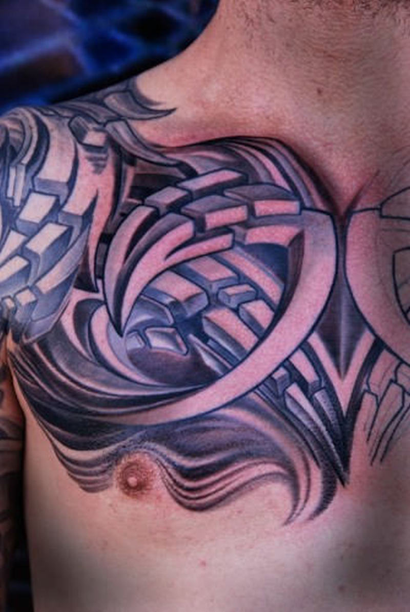 Fabulous Chest Biomechanical Tattoo Design Tattoos Book 65000 pertaining to size 800 X 1194