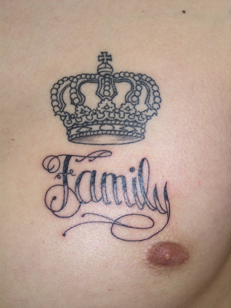 Family Crown Tattoo On Chest Tattoos Book 65000 Tattoos Designs inside dimensions 800 X 1068