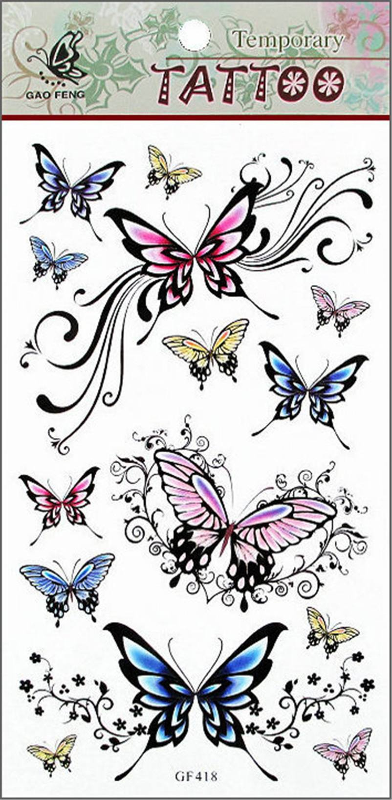 Fashion Removable Waterproof Temporary Tattoo Butterfly Tattoos Fake in sizing 802 X 1635