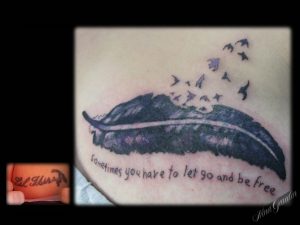 Feather And Bird Word Chest Cover Up Tattoo Nina Gaudin Of 12th for size 2832 X 2128