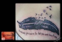 Feather And Bird Word Chest Cover Up Tattoo Nina Gaudin Of 12th with regard to measurements 2832 X 2128