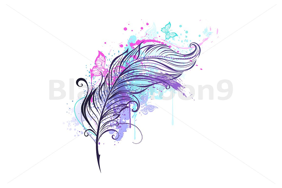 Feather With Butterflies Tattoo inside sizing 1158 X 772