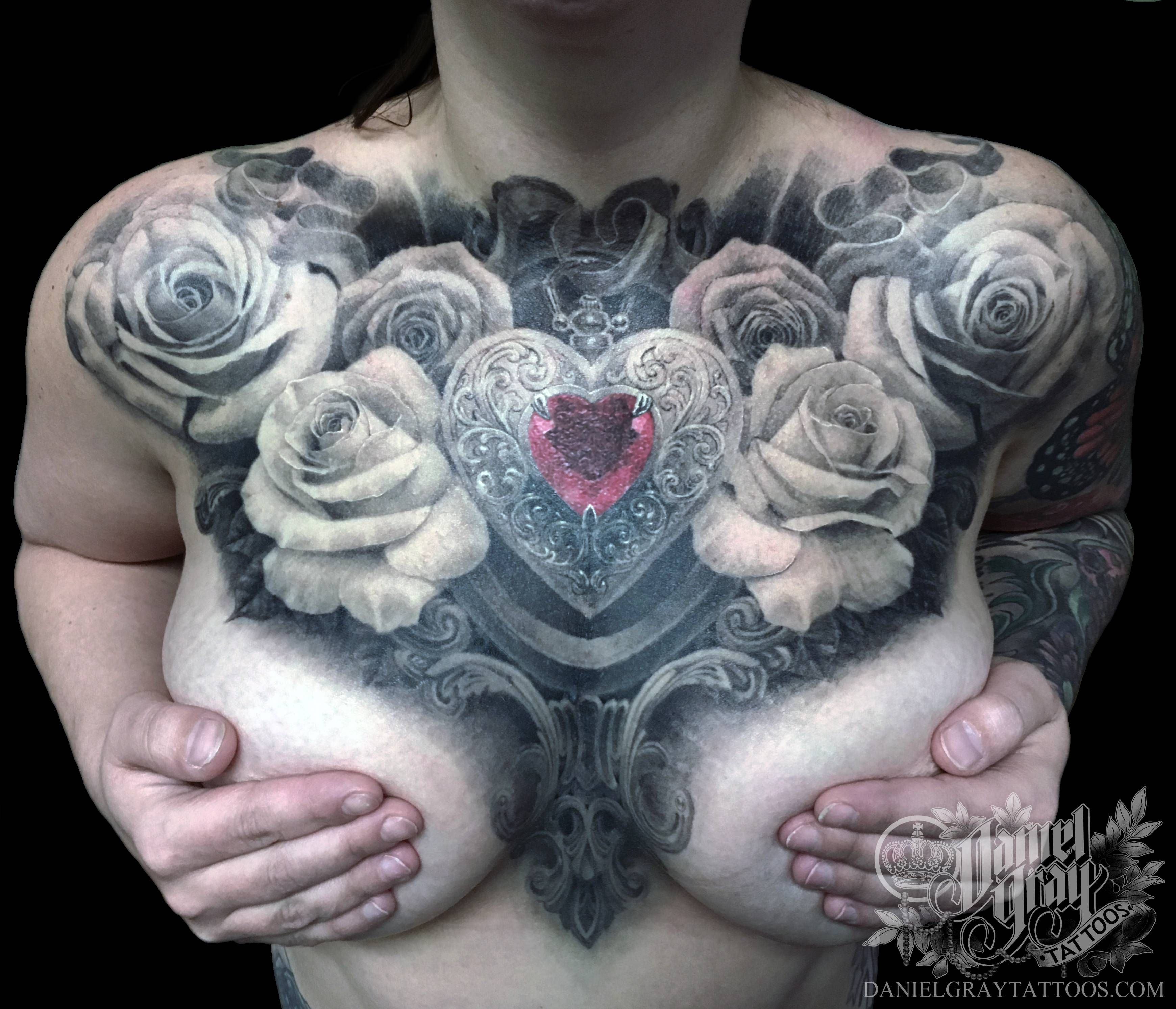 Female Chest Piece Daniel Gray Myself Of Danielgraytattoos for dimensions 3480 X 2987