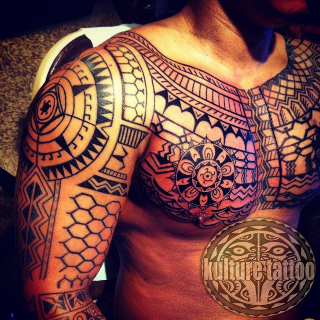 Filipino Tribal Tattoo This Chest And Full Sleeve Is An Amazing inside measurements 1024 X 1024