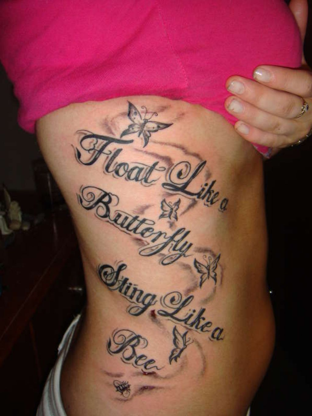 Float Like A Butterfly Sting Like A Bee Tattoos Tattoo Quotes within measurements 1024 X 1367
